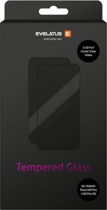 Produktbild Evelatus Xiaomi Poco M3 Pro/M3 Pro 5G 2.5D Print Full Cover Clear Glass (1 Stück, Xiaomi Poco M3 Pro)