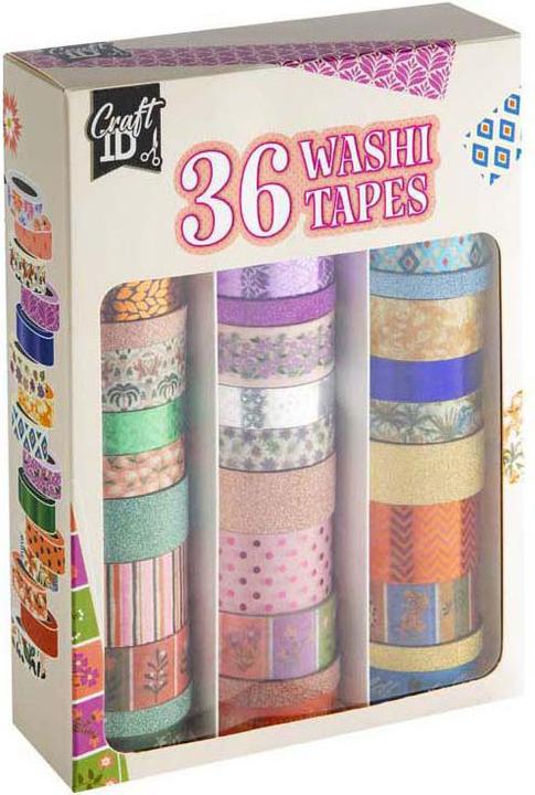 Actual product image Grafix Washi tape, box with 36 rolls. Glitter