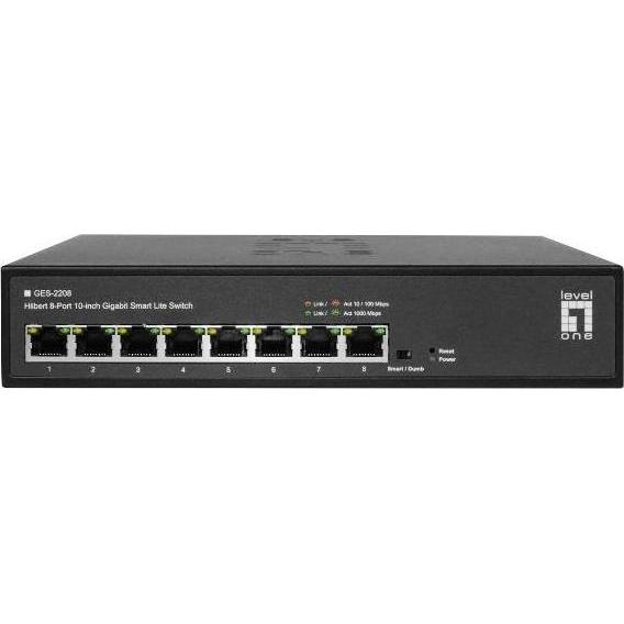 LevelOne GES-2208 Hilbert 8-Port 10-inch Gigabit Smart, Switch di rete