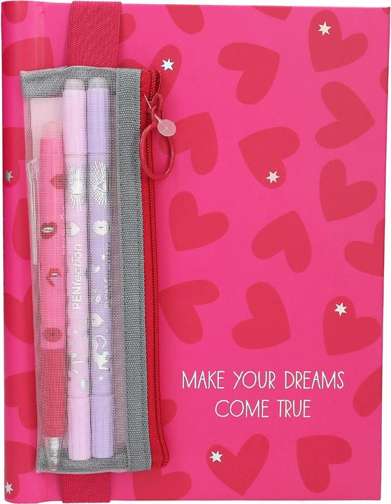 Image du produit Trend - PENfection Notebook with Pen Set - Heart - Bright Red and Pink (413890) (À rayures, Couverture rigide)