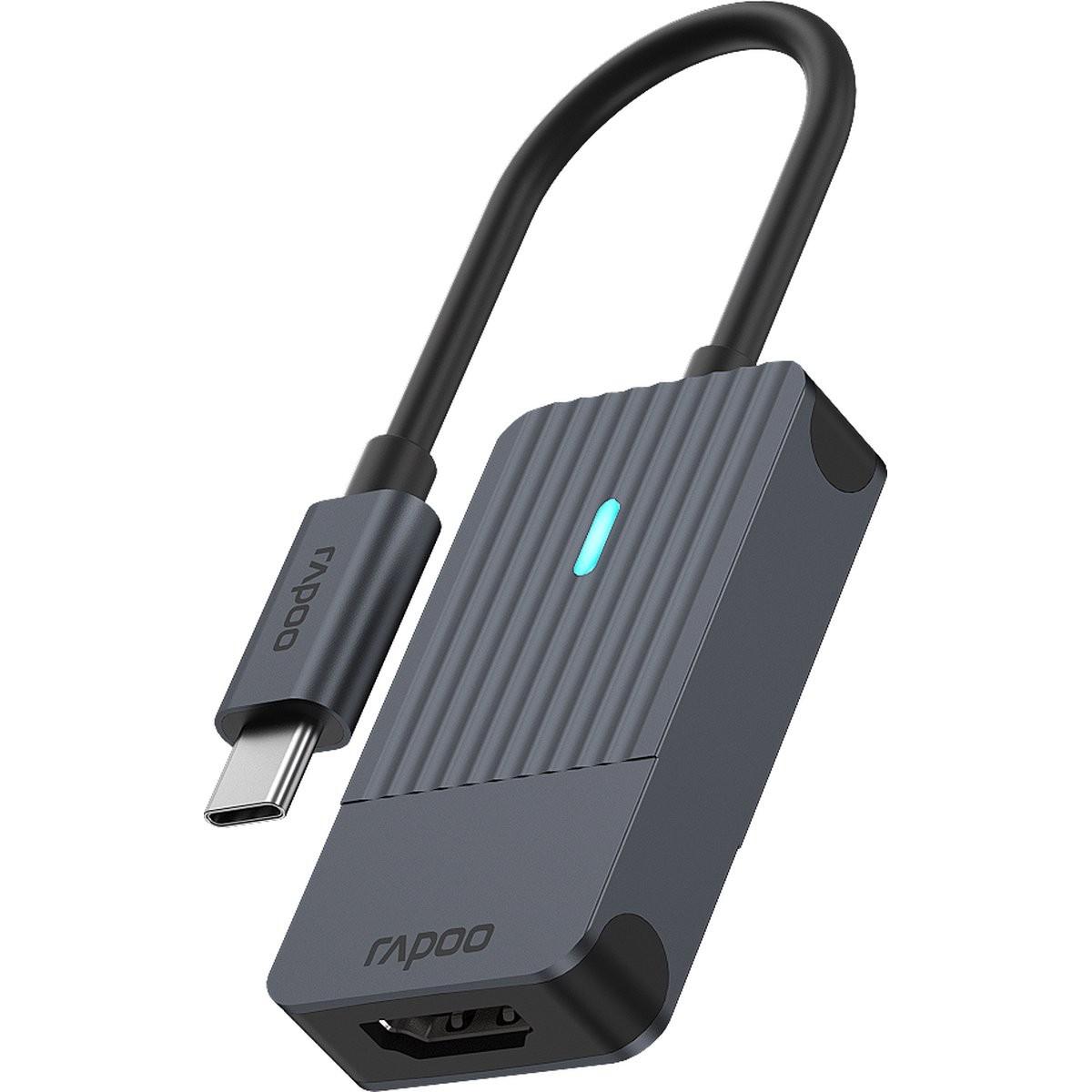 Rapoo Adattatore USB-C da USB-C a HDMI (USB-C, HDMI, 3 cm), Adattatore dati + video, Grigio