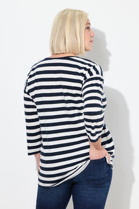Produktbild Ulla Popken Shirt, Ringel, Oversized, Rundhals, Langarm (62)