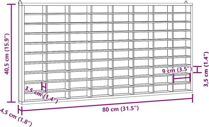 Actual product image VidaXL Wall display case Hanging display case Collector's display case Collector's case with 80