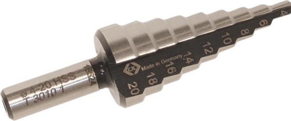 Immagine prodotto C.K Magma Punta a gradini HSS 6 - 20 mm T30 (4 mm, 6 mm, 8 mm, 10 mm, 12 mm, 14 mm, 16 mm, 18 mm, 20 mm)