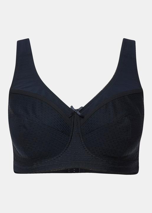 Actual product image Ulla Popken Jacquard Dot Wirefree Kelly Fit Support Bra (95 E)