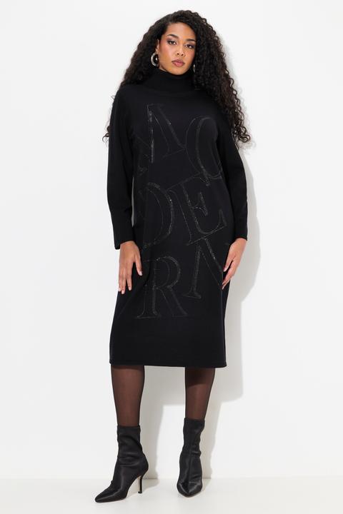 Produktbild Ulla Popken Strickkleid, Buchstaben, Stehkragen, Langarm (58)