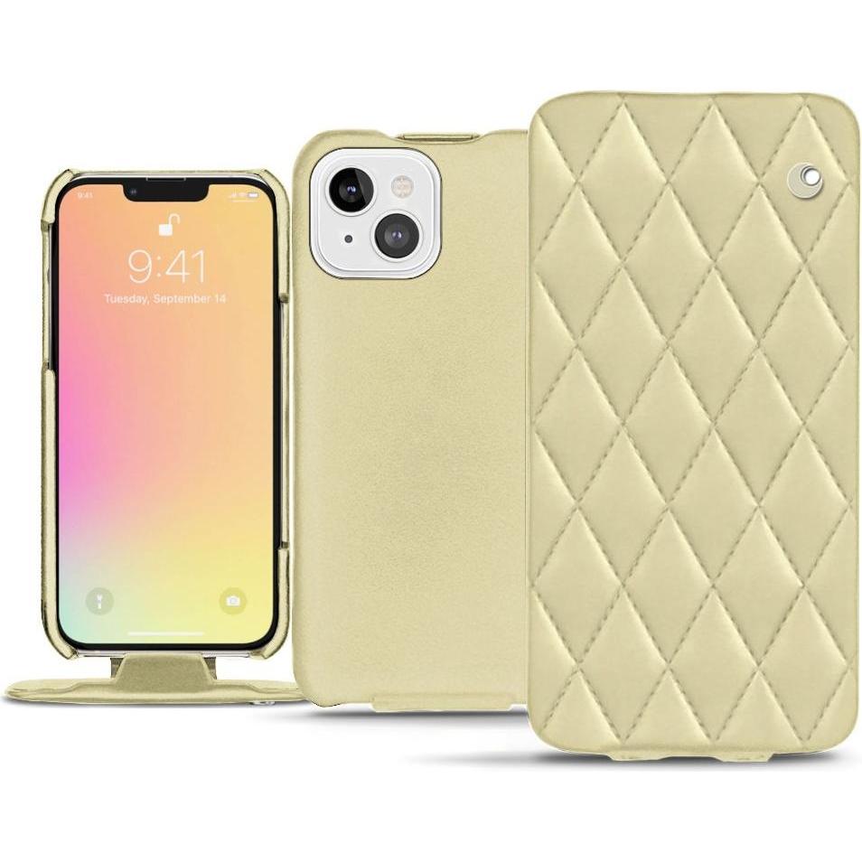 Noreve Lederschutzhülle vertikal (Apple iPhone 13), Smartphone Hülle, Beige
