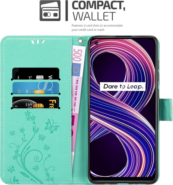 Image du produit Cadorabo Housse Flower Book pour Realme 8 5G / V13 / Q3 / Q3i / Narzo 30 5G (Realme Narzo 30 5G, Realme Q3i 5G, Realme V13)