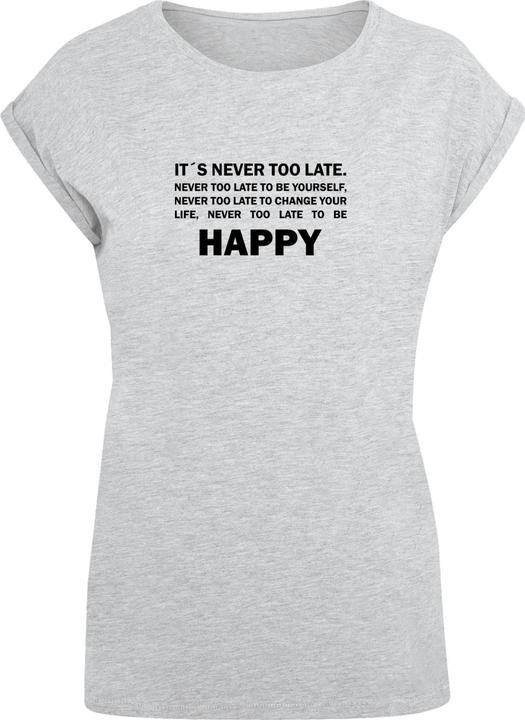 Produktbild Merchcode Ladies Never Too Late Extended Shoulder Tee - 111665 (3XL)