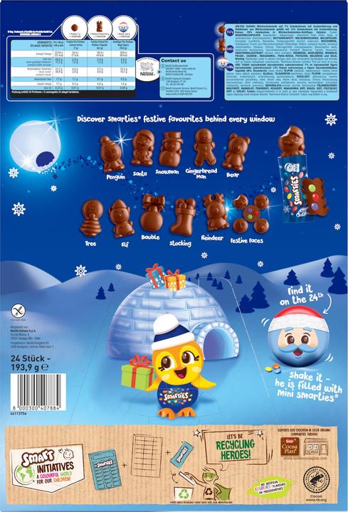 Nährwerte und Zutaten Smarties Adventskalender