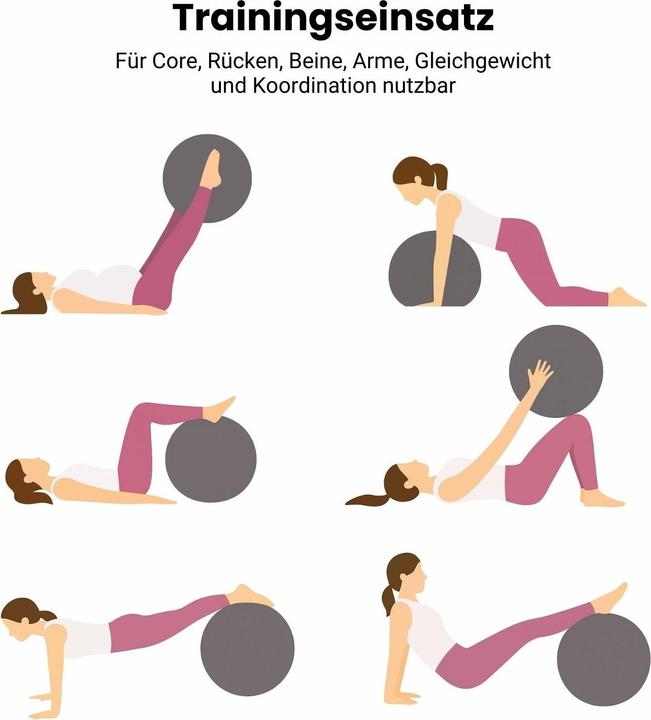 Produktbild Hermex Sitzball mit Schutzhülle Yoga-Ball Gymnastikball Fitnessball (75 cm)