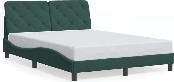 Actual product image VidaXL Bed frame with headboard Upholstered bed Bed double bed 140x190cm velvet (140 x 190 cm)