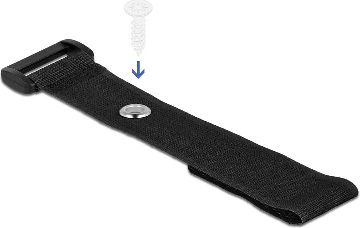 Immagine prodotto Delock Fascetta in velcro con anello e occhiello di fissaggio L 190 x L 25 mm nero 5 pezzi (Fascette in velcro, 190 mm, 5 pz.)
