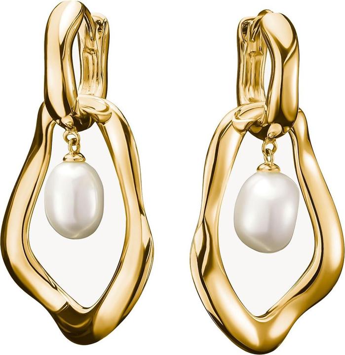 Image du produit Thomas Sabo Creolen mit Perlen Anhänger Natural Beauty vergoldet (Argent 925)