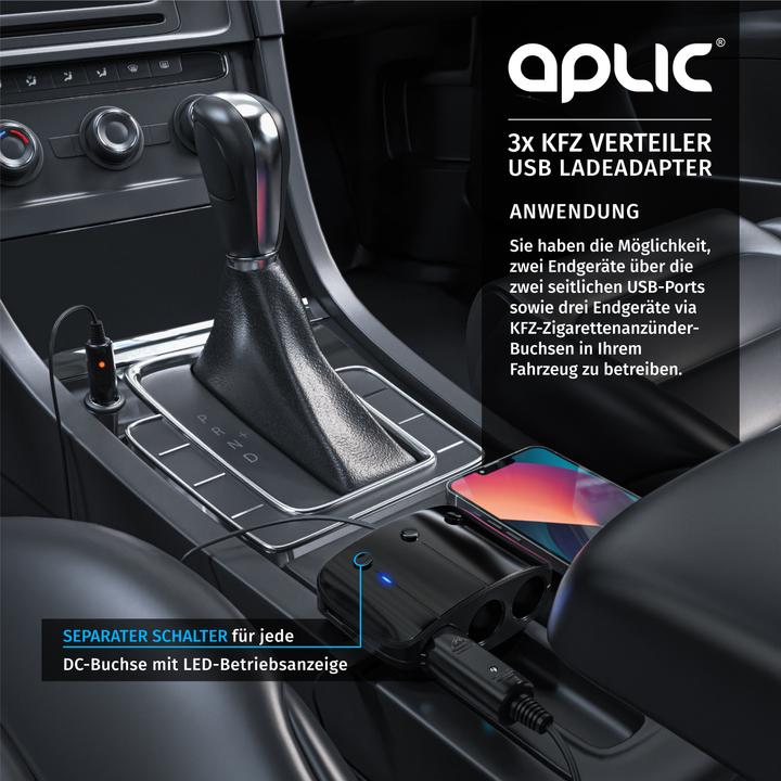 Produktbild Aplic 3-fach Zigarettenanzünder Adapter