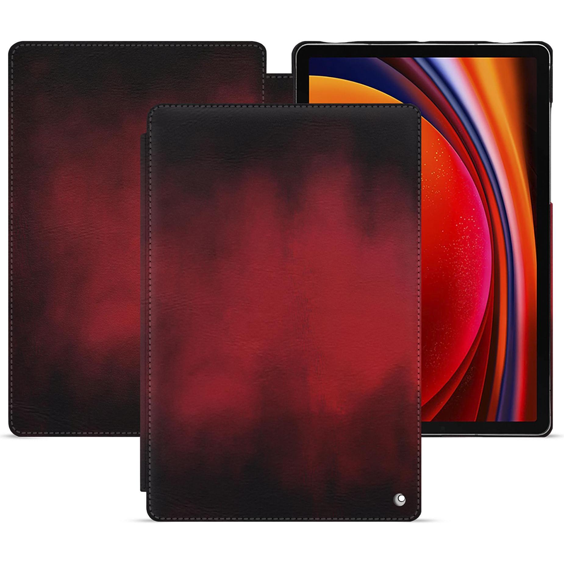Noreve Lederschutzhülle horizontal (Galaxy Tab S9), Tablet Hülle, Rot