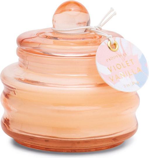 Paddywax Beam 3 Oz. Pink Small Glass Vessel And Lid Violet Vanilla (85 g)