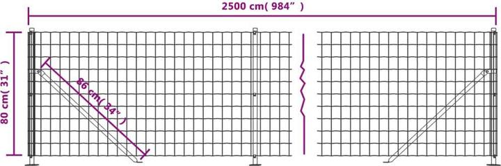 Produktbild vidaXL Maschendrahtzaun
