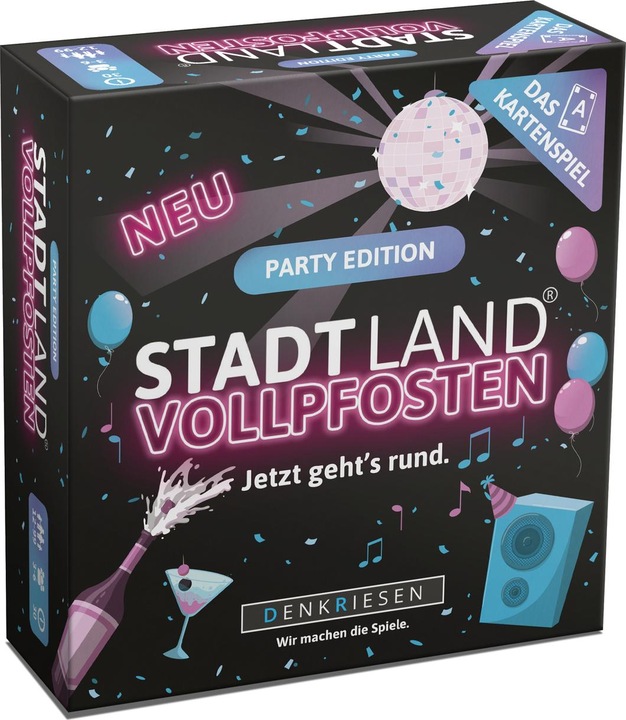 Immagine prodotto Denkriesen Stadt Land Vollpfosten - Party Edition "Jetzt Geht's Rund" (Ora sta succedendo tutto) (Tedesco)