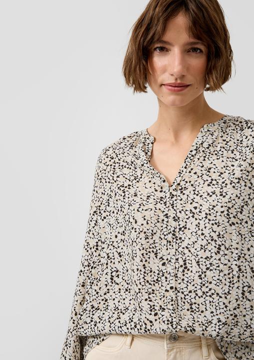 Immagine prodotto s.Oliver Bluse Fliessende Viskose-Bluse mit Raffung und Allover-Muster (40)