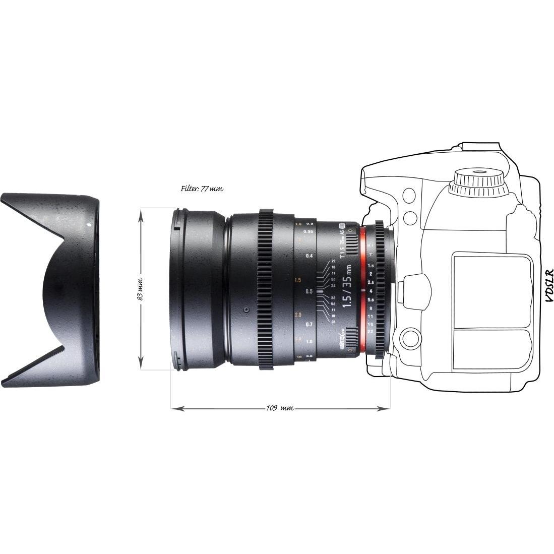 Thumbnail - Walimex pro Pro DSLR Video Objektiv 35mm, f/1.5, Nikon (Nikon F, Vollformat), Objektiv, Schwarz