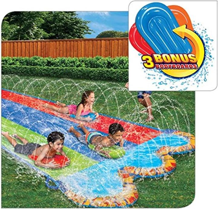 Banzai Speed Triple water ride with sprinkler and 3 bodyboards (4.90 m)