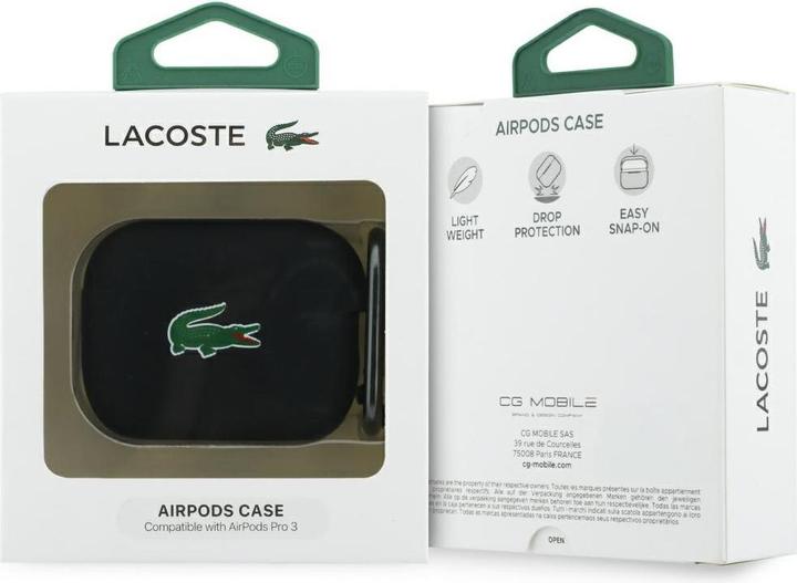 Actual product image Lacoste Case Silicone Croc Logo AirPods Pro 3 black (Headphone sleeve)