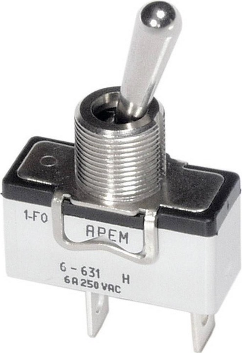 APEM 6-639H/2 Toggle switch 250 V/AC 6 A 1 x on/off/on latching/0/latching 1 pc.