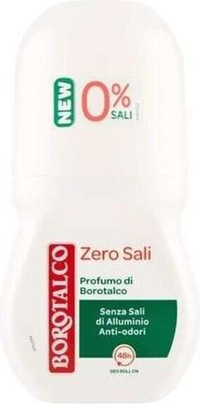 Borotalco Zero Sali Deodorant Roll On Assorbe il sudore e non lascia macchie 50ml - Unisex Classic Borot (Roll-on, 50 ml)