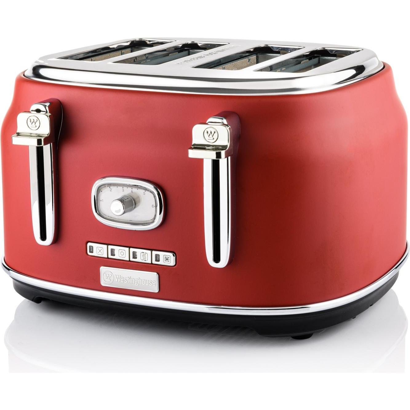 Westinghouse Vier-Schlitz-Toaster Retro-Serie, Toaster, Rot