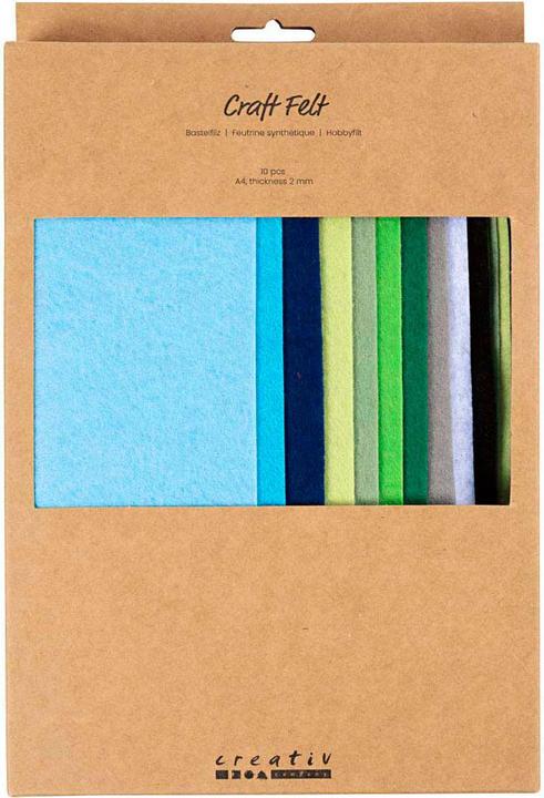 Immagine prodotto Creativ Company Bastelfilz 10 Stück, Sortiert, Blau-Grün, Detailfarbe