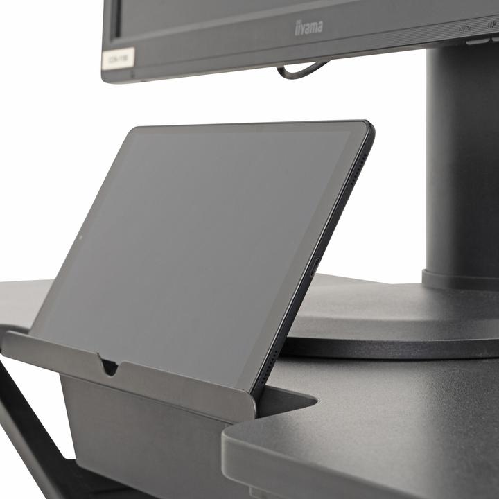 Actual product image Stier Standing desk converter with hydraulic height adjustment