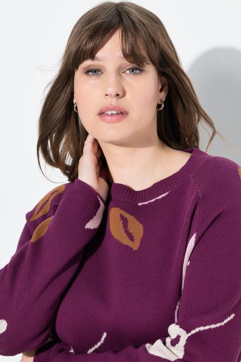 Produktbild Ulla Popken Pullover, Blätter, U-Boot-Ausschnitt, Langarm (42, 44)