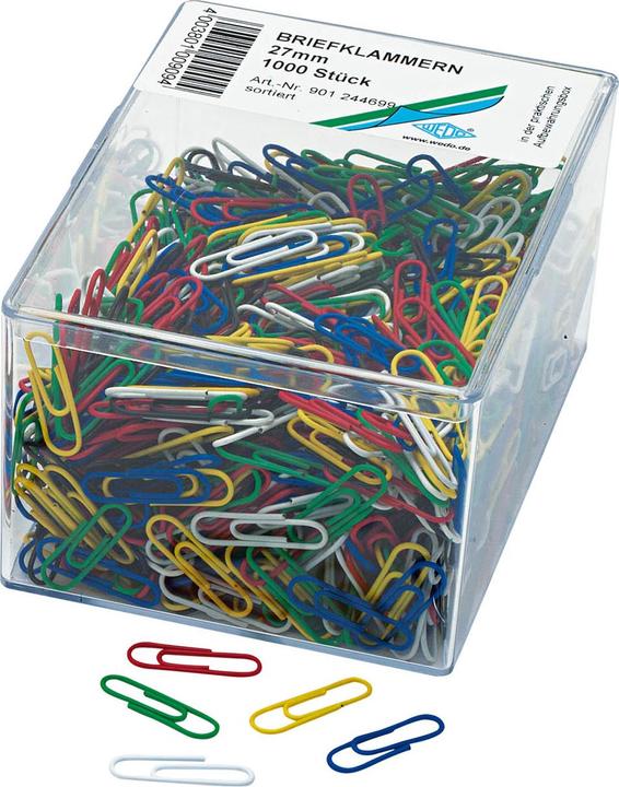 Immagine prodotto Wedo Graffette, plastificate, 27 mm colori assortiti, in metallo (1 x)