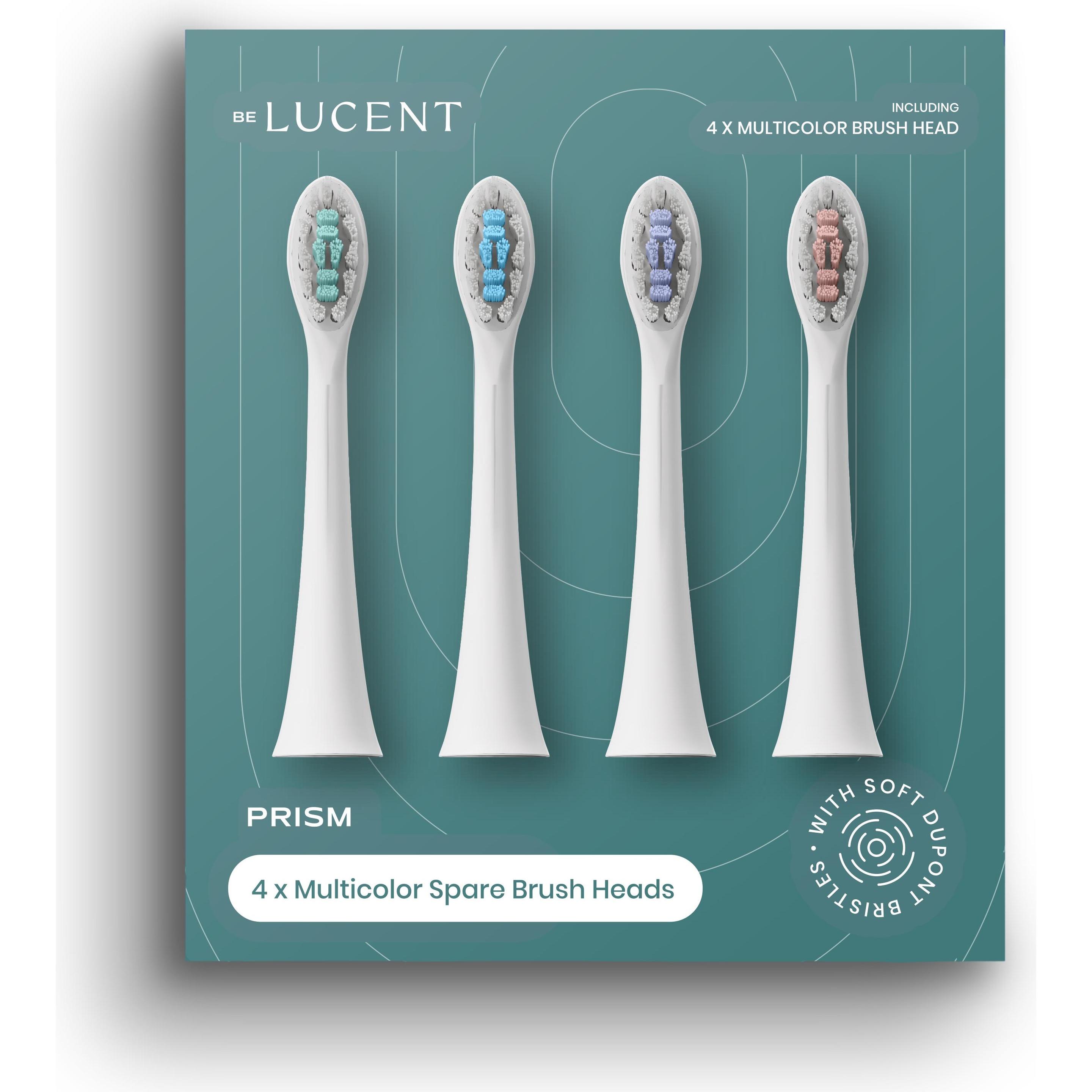 Be Lucent, Testine per spazzolino, Prism Sonic Toothbrush Heads, 4p Multicolor = 7350147430103