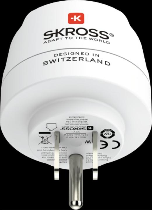 Actual product image Skross Travel Plug Europe to USA (Bulk Ware) white