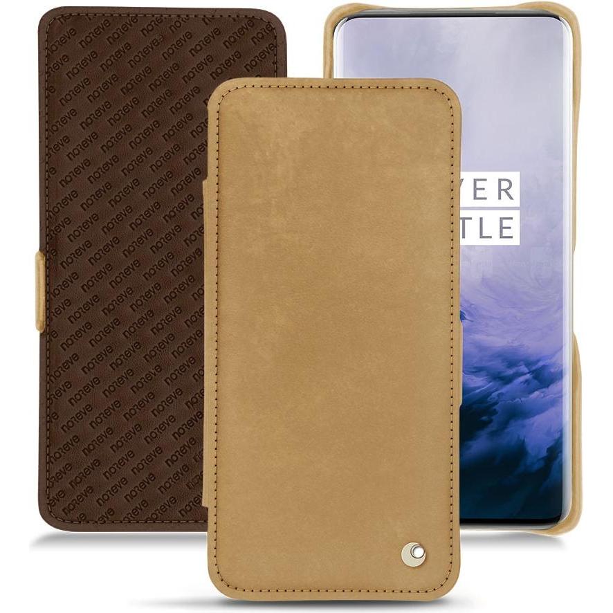Noreve Lederschutzhülle horizontal (OnePlus 7 Pro), Smartphone Hülle, Braun