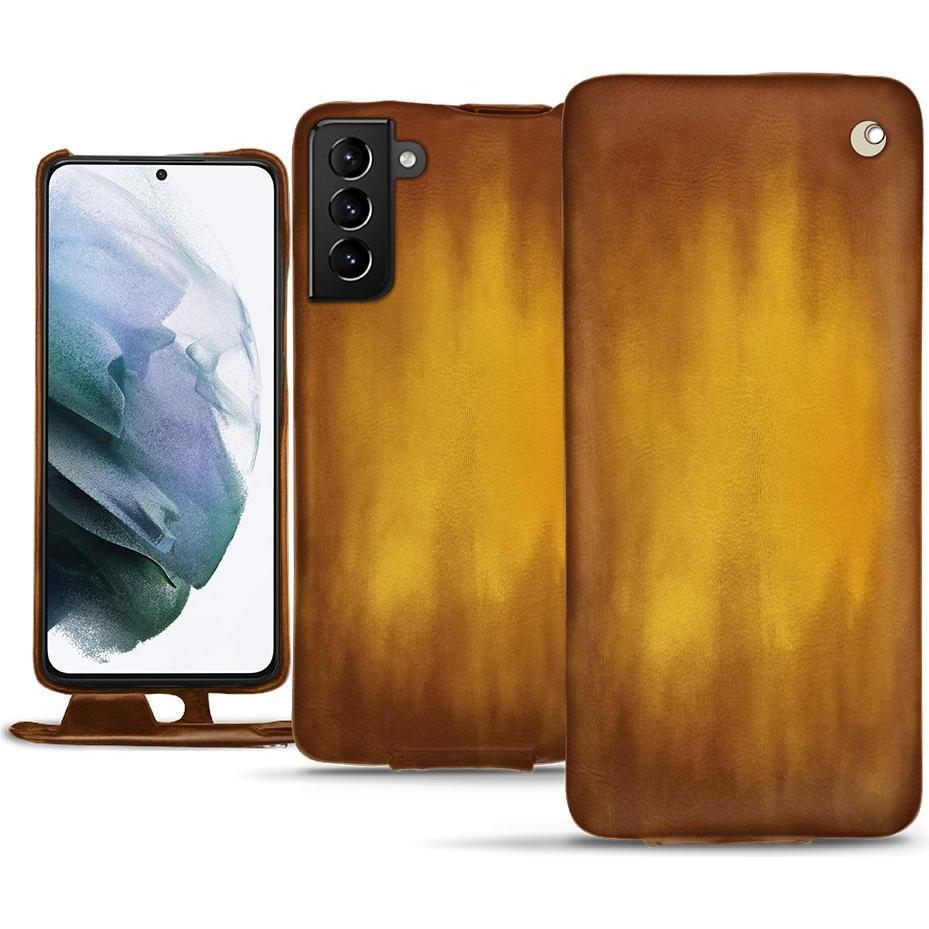 Noreve Lederschutzhülle vertikal (Samsung Galaxy S21+), Smartphone Hülle, Gold