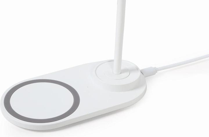 Actual product image Gembird Desk lamp with wireless charger (black + white) (177 lm)