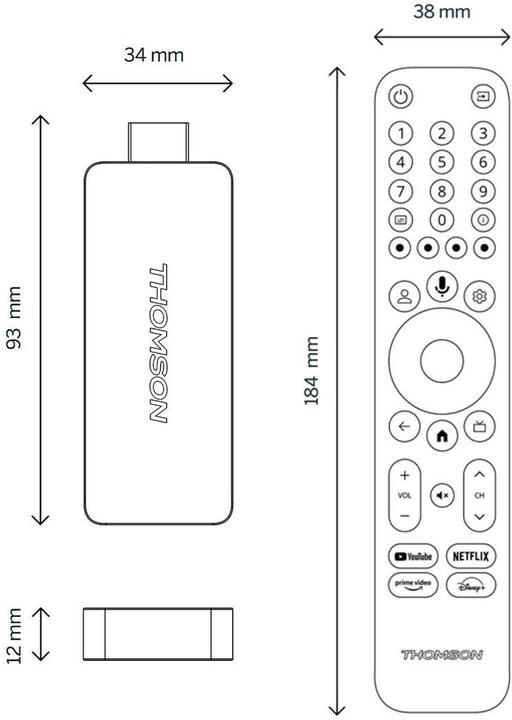Productafbeelding Thomson USB-stick streamen: 4K UHD Google TV (8 GB)
