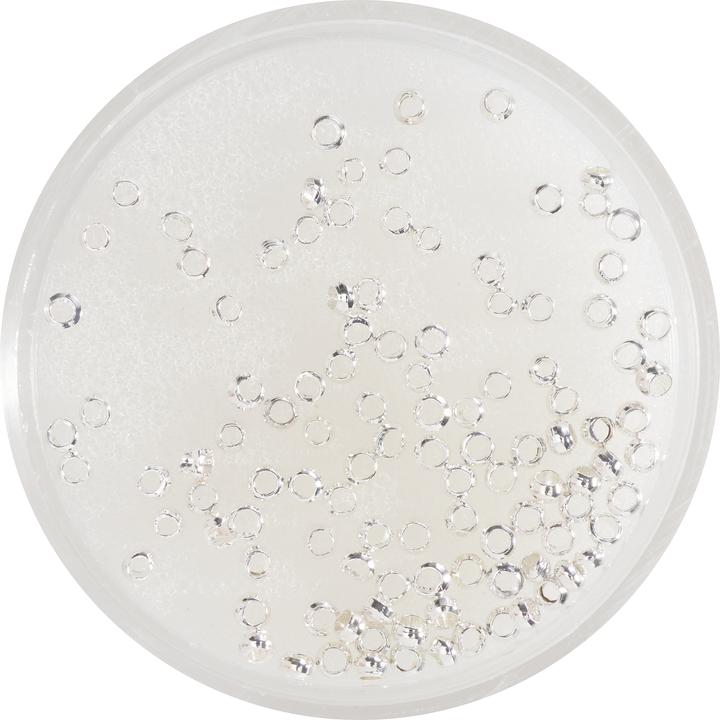 Produktbild Rico Design Quetschperlen, Silber, 2 mm, 100 Stück
