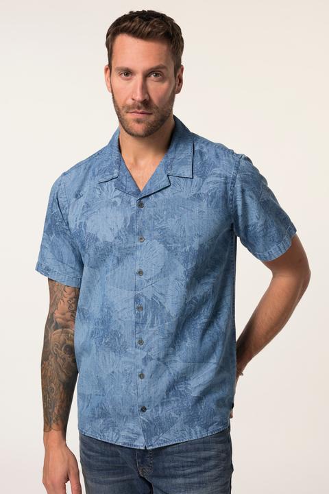Immagine prodotto JP1880 JP 1880 Jeanshemd, Denim, Halbarm, Laserprint, Cuba-Kragen, Cuba-Fit (7XL)
