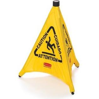 Rubbermaid, Segnaletica di sicurezza, Cartello di avvertimento Cartello di avvertimento pieghevole piccolo giallo con sistema