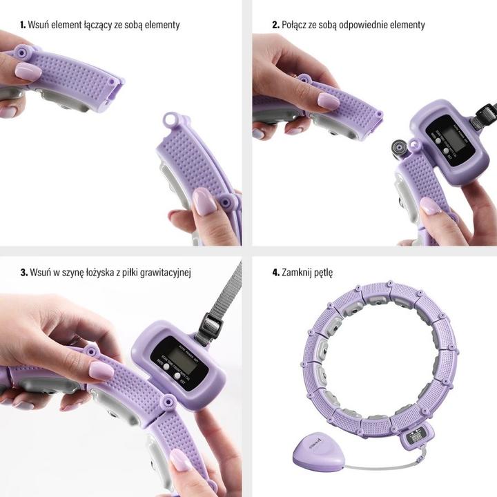 Produktbild HMS Hhm14 Hula Hoop Violett Magnetisch Mit Gewicht + Zähler (43 cm, 400 g)