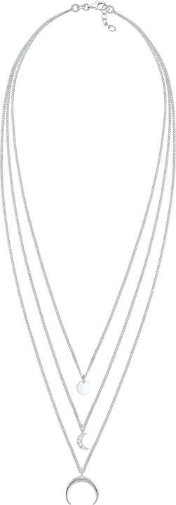 Immagine prodotto Elli Collana Mezza Luna Strato Cristalli Argento (Argento 925 placcato oro, Cristallo di vetro, 40 cm)