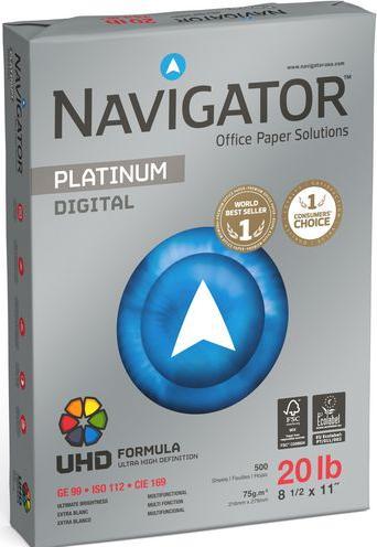 Navigator Carta per stampante Platinum Digital 75 g/m² bianco (75 g/m², 2500 x, Lettera)
