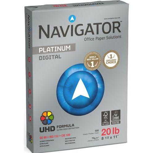 Navigator, Kopierpapier, Druckerpapier Platinum Digital 75 g/m² weiss (75 g/m², 2500 x, Letter)