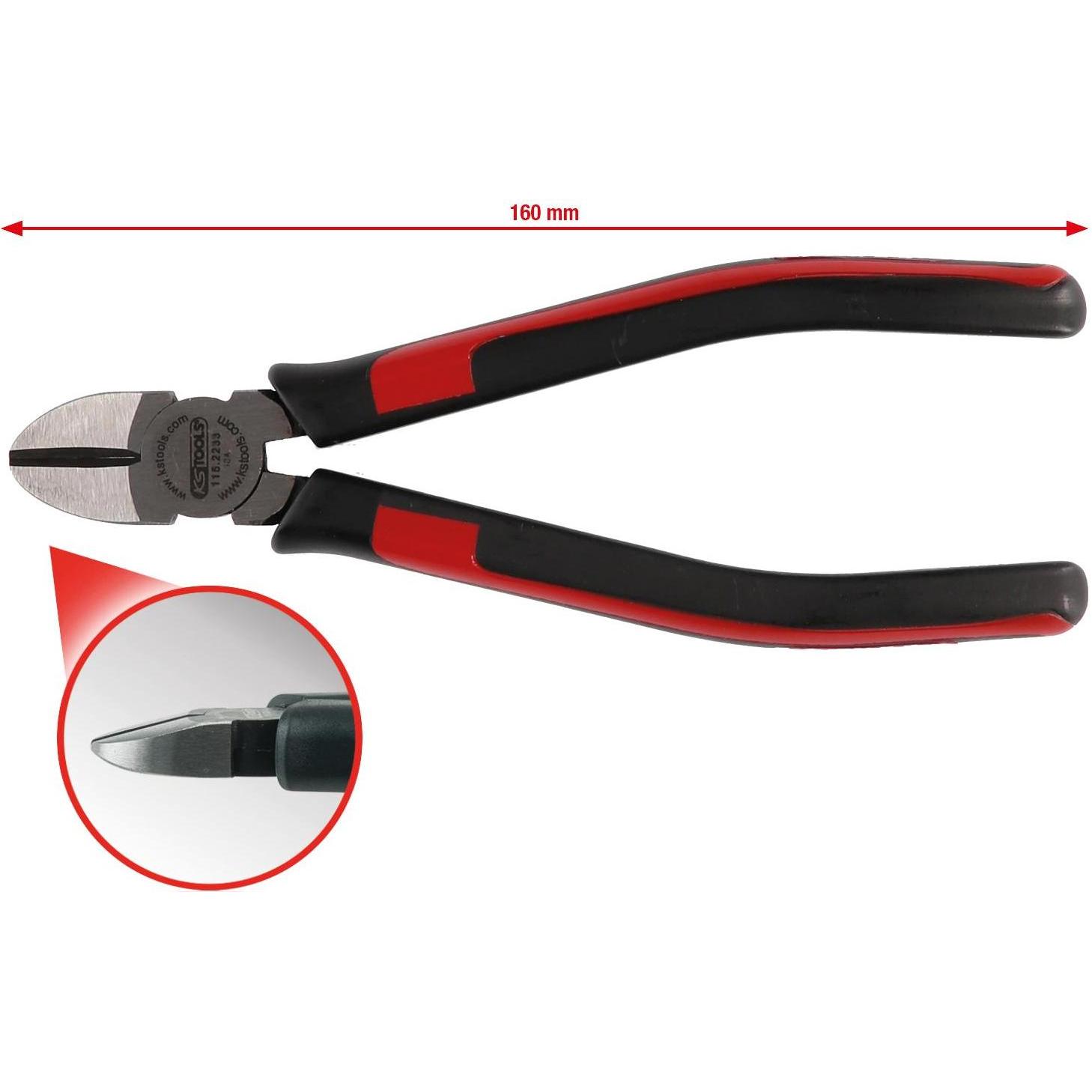 KS Tools, Bolzenschneider + Seitenschneider, SlimPOWER Diagonal-Seitenschneider (160 mm)