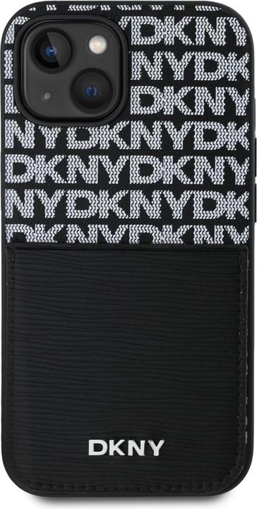 Produktbild DKNY PU Leather Repeat Pattern Card Pocket Case for iPhone 15 Black (Apple iPhone 15)