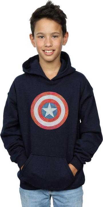 Actual product image Boys Captain America Sketched Shield Hoodie (128)